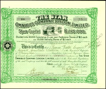 Star Omnibus Company 1905