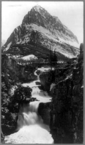 Stark Peak and water falls, Glacier National Park, Montana LCCN90708276
