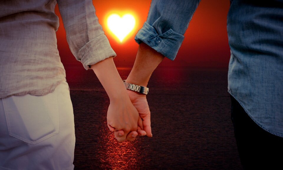 Sea watching hand in hand