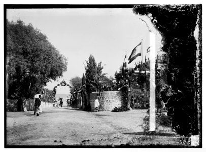 State visit to Jerusalem of Wilhelm II of Germany in 1898. Arch near German Consulate. LOC matpc.04586