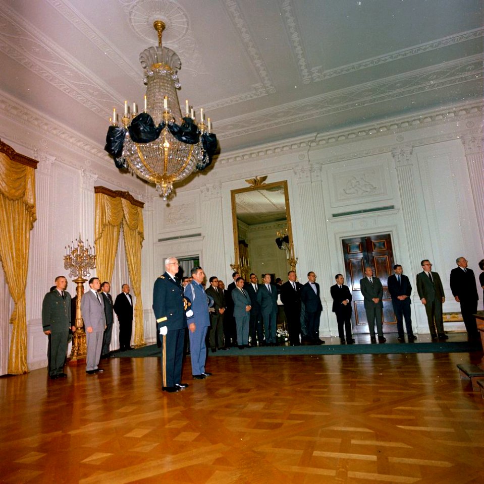 State Funeral of President Kennedy- Lying in repose in the East Room of the White House. JFKWHP-ST-C415-5-63