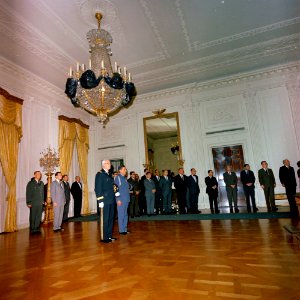 State Funeral of President Kennedy- Lying in repose in the East Room of the White House. JFKWHP-ST-C415-5-63