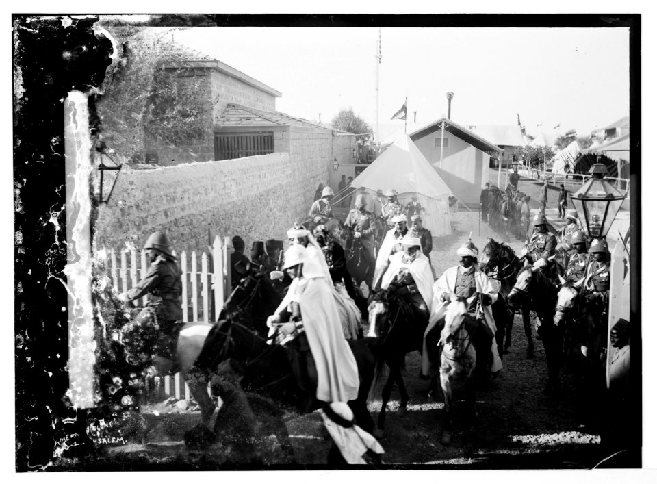 State visit to Jerusalem of Wilhelm II of Germany in 1898. Emperor leaving camp. LOC matpc.04598