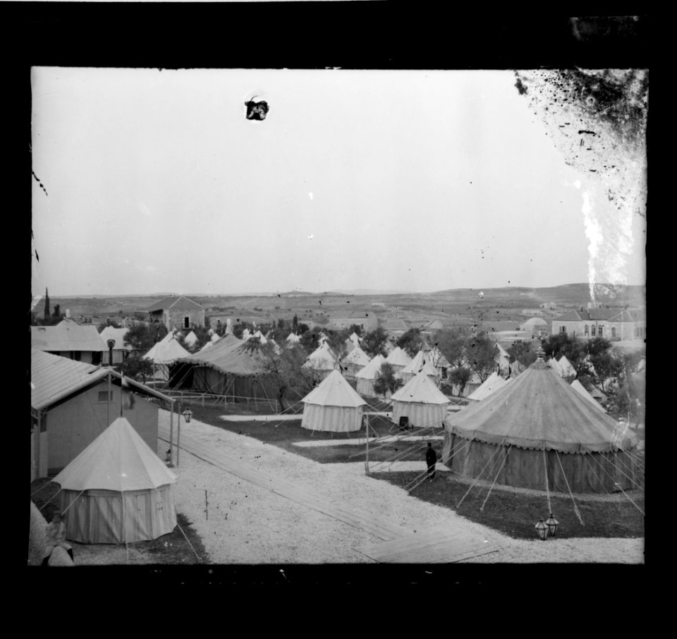 State visit to Jerusalem of Wilhelm II of Germany in 1898. Birds-eye view of camp LOC matpc.21954