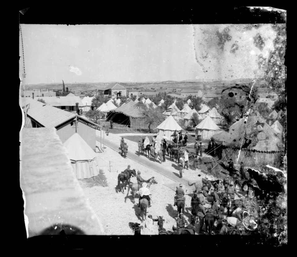 State visit to Jerusalem of Wilhelm II of Germany in 1898. General birds-eye-view of camp LOC matpc.21955