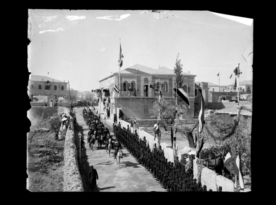 State visit to Jerusalem of Wilhelm II of Germany in 1898. General view of street procession LOC matpc.21951