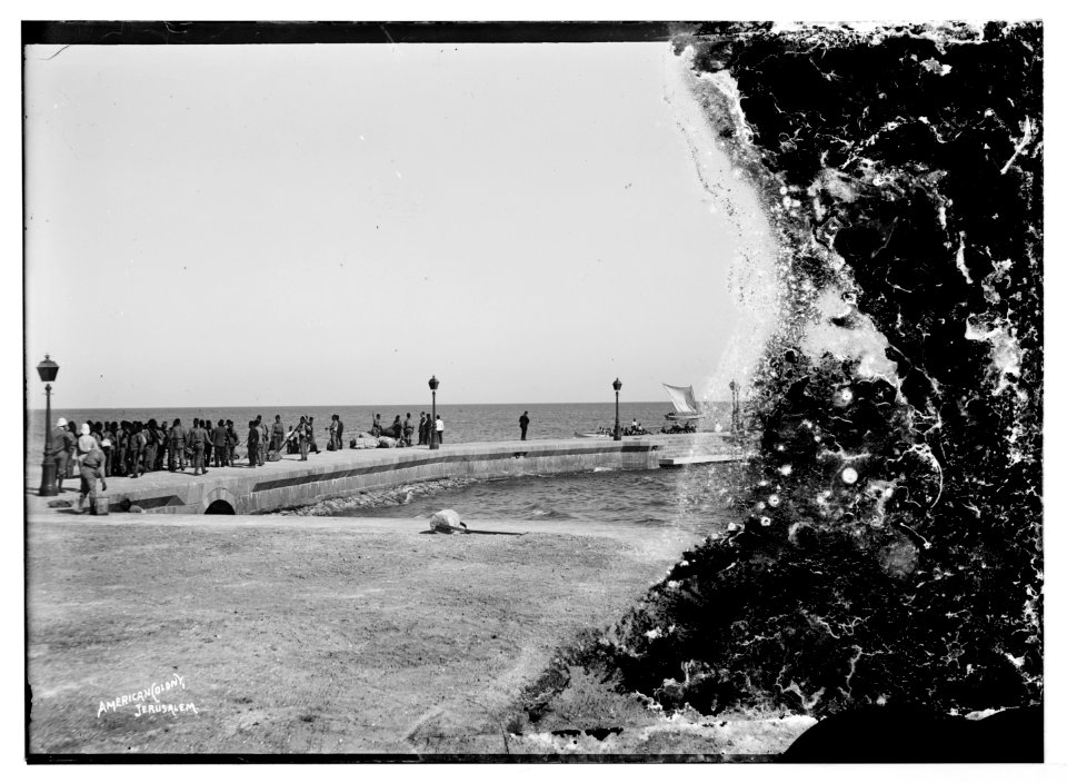 State visit to Jerusalem of Wilhelm II of Germany in 1898. Quay at Haifa. LOC matpc.04575