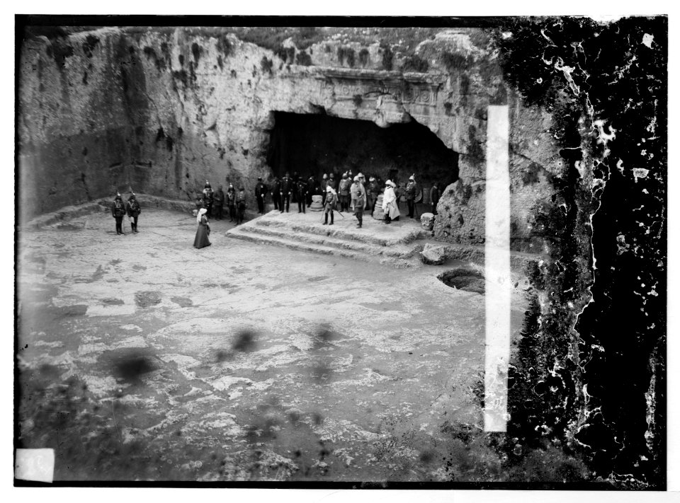 State visit to Jerusalem of Wilhelm II of Germany in 1898. Visiting Tomb of Kings. LOC matpc.04590