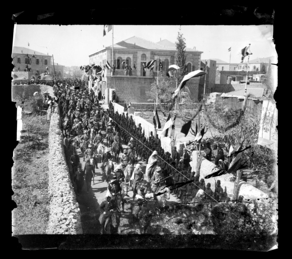 State visit to Jerusalem of Wilhelm II of Germany in 1898. General view of street procession LOC matpc.21950