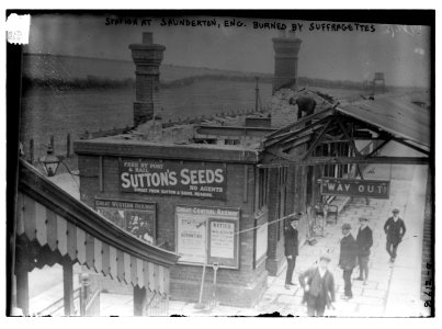 Station at Saunderton, Eng. Burned by suffragettes LCCN2014692304