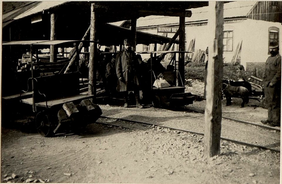 Station Unterbrett. Elektrische Kleinbahn. Verwundetentransport durch den Raiblerstollen. (BildID 15470960)