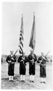 Station colors on Soldiers Field, U.S. Navy Radio School, Cambridge, Massachusetts - NH 109