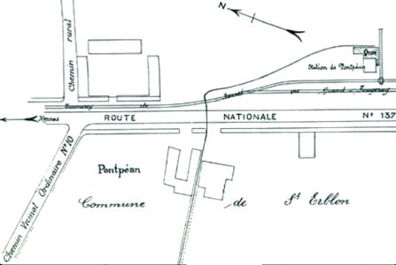 Station de Pontpéan - Commune de St Erblon - Plan de 1915