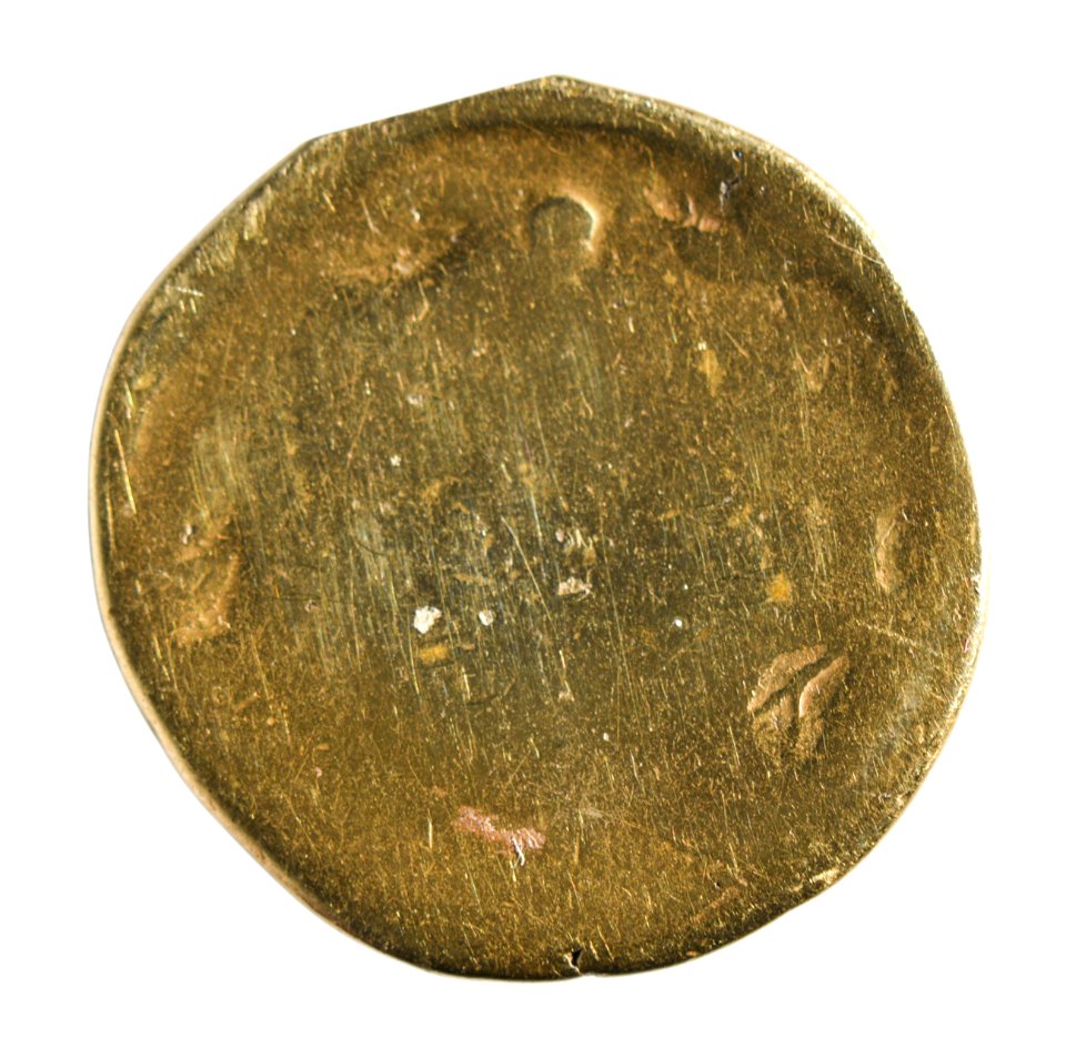 Stater van de Atrebaten in goud, 175 tot 125 VC, vindplaats- Beringen, Hazendonkstraat, 1995, collectie Gallo-Romeins Museum Tongeren, GRM 9220, 006