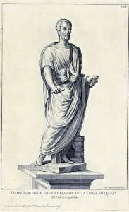 Statua di M Tullio Cicerone incisione di Francesco Faraone Aquila