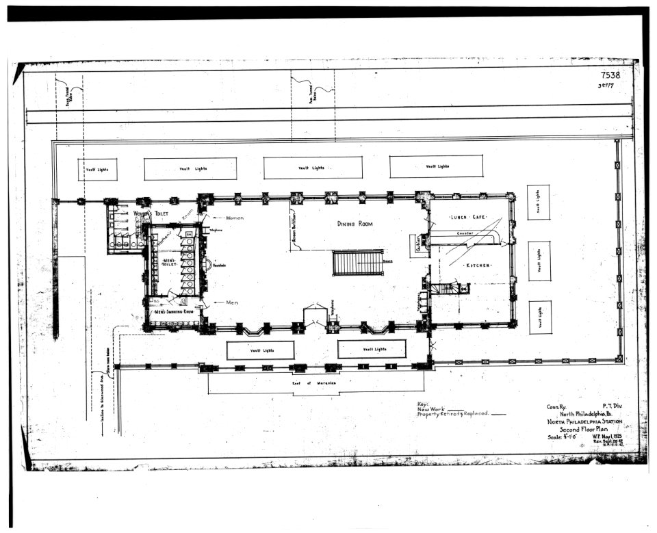 STATION BUILDING Second Floor Plan (dated 5 1 25, rev 9 28 42) - North Philadelphia Station