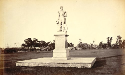 Statue of Sir William Peel in the Eden Gardens, Calcutta in the 1860s