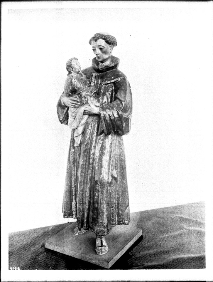 Statue of San Antonio de Padua at Mission Santa Barbara, California, ca.1906 (CHS-4166)