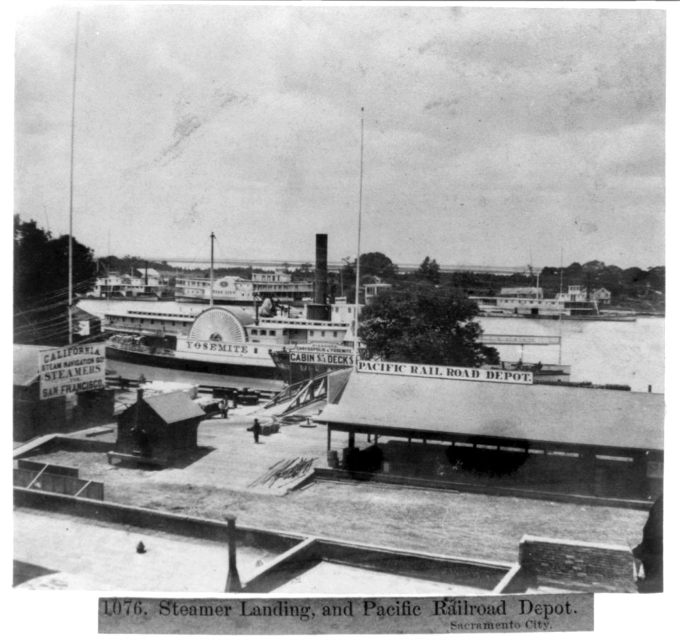 Steamer landing, and Pacific Railroad Depot - Sacramento City LCCN2002719819