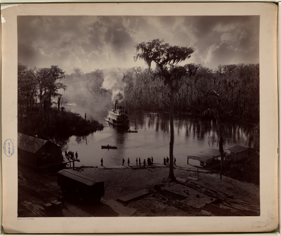 Steamboat approaching dock, view from the Morgan house, Silver Springs, Florida LCCN97502194