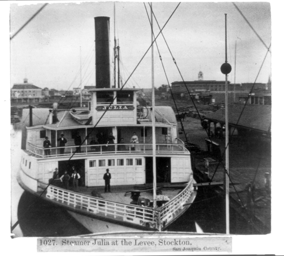 Steamer Julia at the Levee, Stockton, San Joaquin County LCCN2002721073
