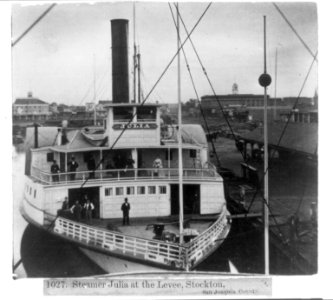 Steamer Julia at the Levee, Stockton, San Joaquin County LCCN2002721073