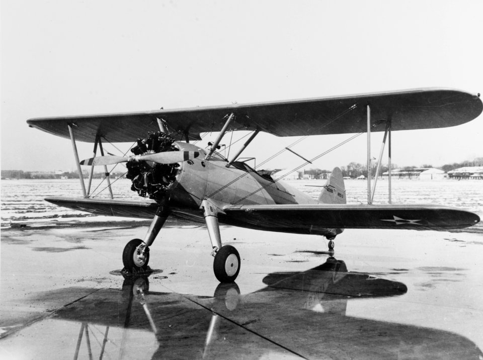 Stearman N2S-3 parked on the ramp, 11 March 1941 (80-G-465243)