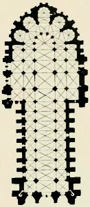Stein - Les Architectes des cathédrales gothiques, Laurens (page 31 crop) - plan cathédrale Reims
