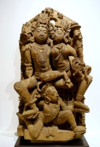 Stele with Vishnu and Lakshmi, Rajasthan or Uttar Pradesh, India, 1000s AD, sandstone - Dallas Museum of Art - DSC05085 photo