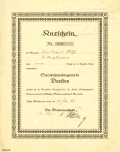 Steinkohlenbergwerk Dorsten 1923