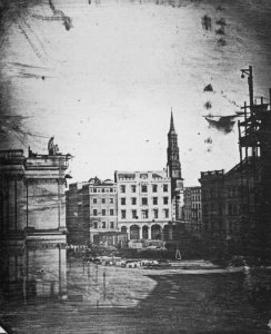 Stelzner, Carl Ferdinand - Adolphsplatz mit Blick zum Großen Burstah und auf den Turm der Katharinenkirche (Zeno Fotografie)