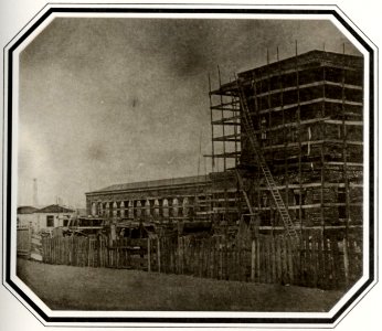 Stelzner, Carl Ferdinand - Bahnhofsgebäude Altona im Bau, von Süd-Ost, Altona (Zeno Fotografie)