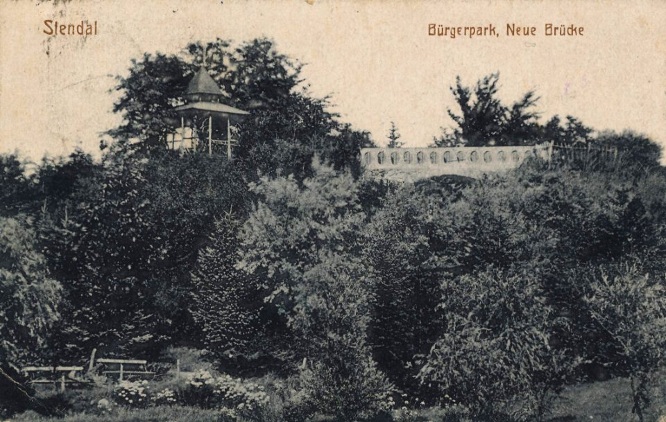 Stendal, Sachsen-Anhalt - Bürgerpark, Neue Brücke (Zeno Ansichtskarten)