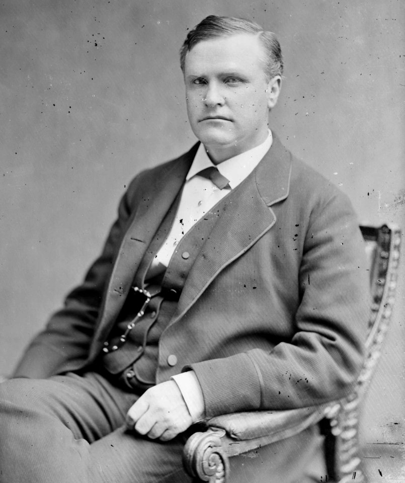 Stephen Benton Elkins, Brady-Handy bw photo portrait, ca1865-1880