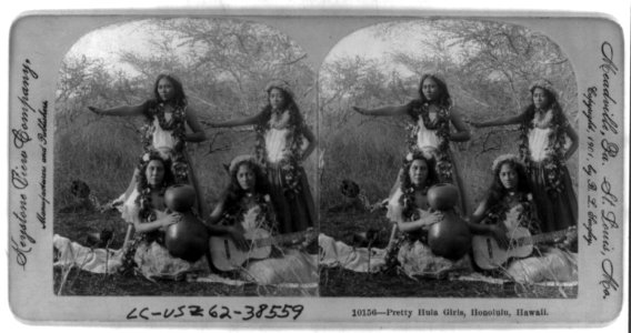 Stereograph Cards of Hawaiian hula girls