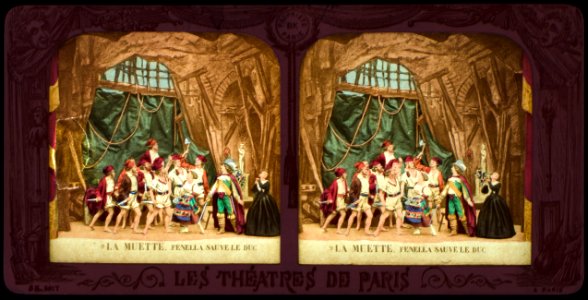 Stereokort, La muette de Portici 9, Fenella sauve le Duc - SMV - S134b
