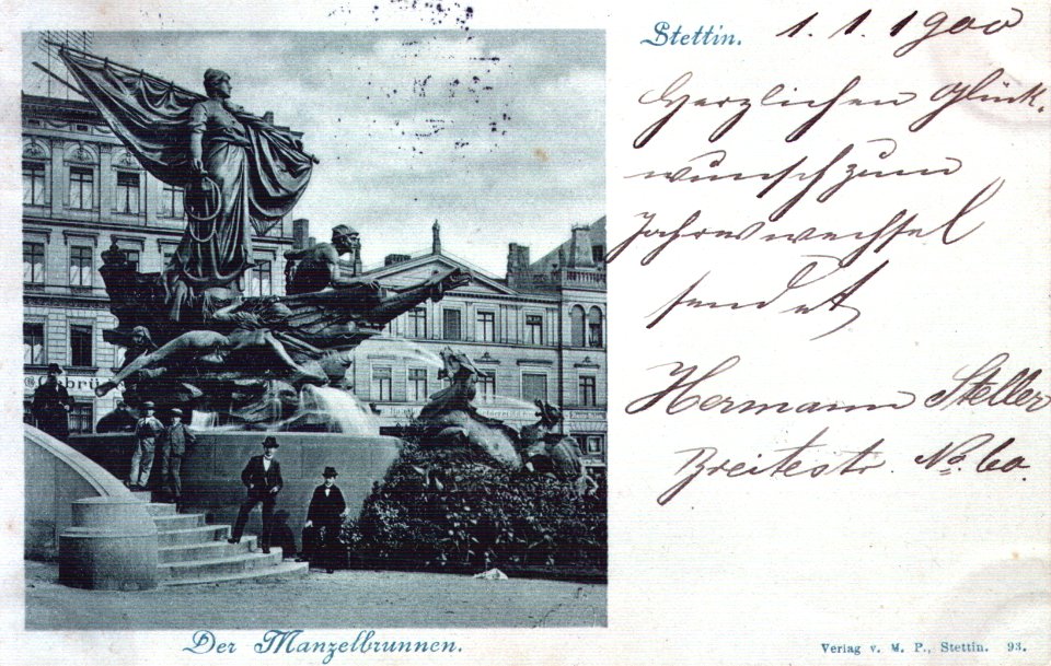 Stettin 1901 01 02 Der Manzelbrunnen a