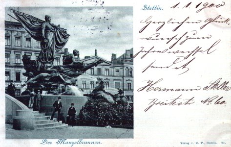 Stettin 1901 01 02 Der Manzelbrunnen a