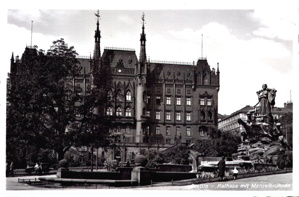 Stettin Rathaus mit Manzelbrunnen 2 a