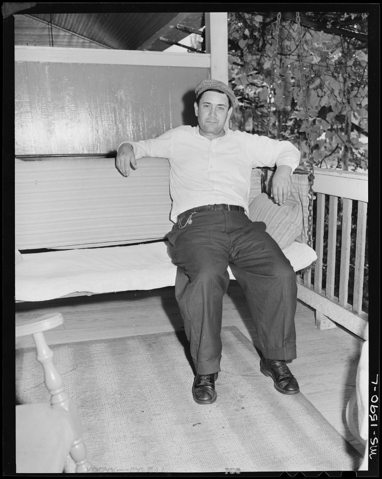 Steve Gol who boards with the Majerczyk family. He is a miner retired because of bad health but says he has nothing... - NARA - 540867