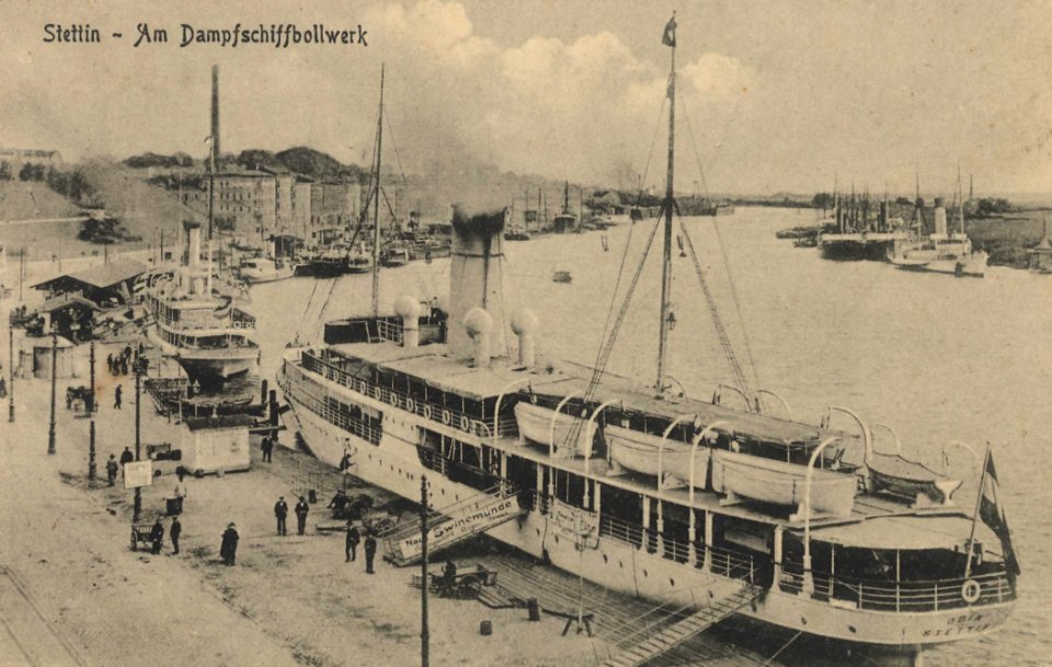 Stettin, Pommern - Am Dampferbollwerk (Zeno Ansichtskarten)