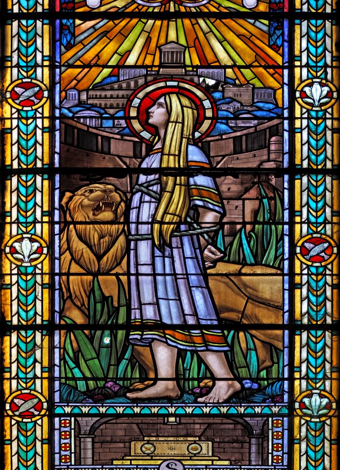 Stained glass windows religion church