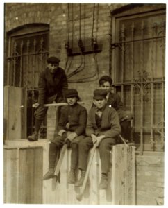 Stock boys and hustlers in yard of Dey Bros. & Co Dept. Store. 11-30 A.M. LOC nclc.04618