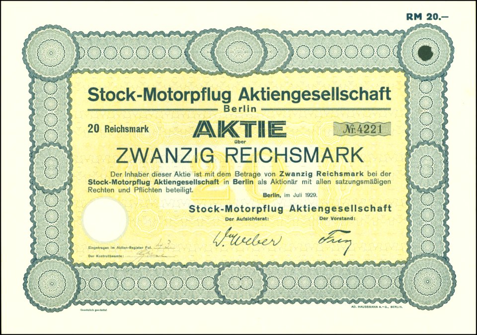 Stock-Motorpflug AG 1929