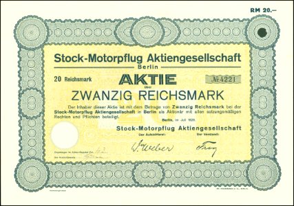 Stock-Motorpflug AG 1929