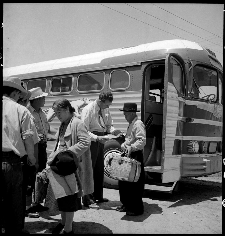 Stockton, California. People of Japanese ancestry from the Lodi grape producing district. Their id . . . - NARA - 537718