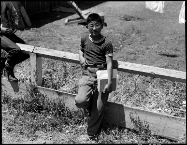 Stockton, California. Roy Kaneda in the assembly center which is situated on the outskirts of his h . . . - NARA - 537721
