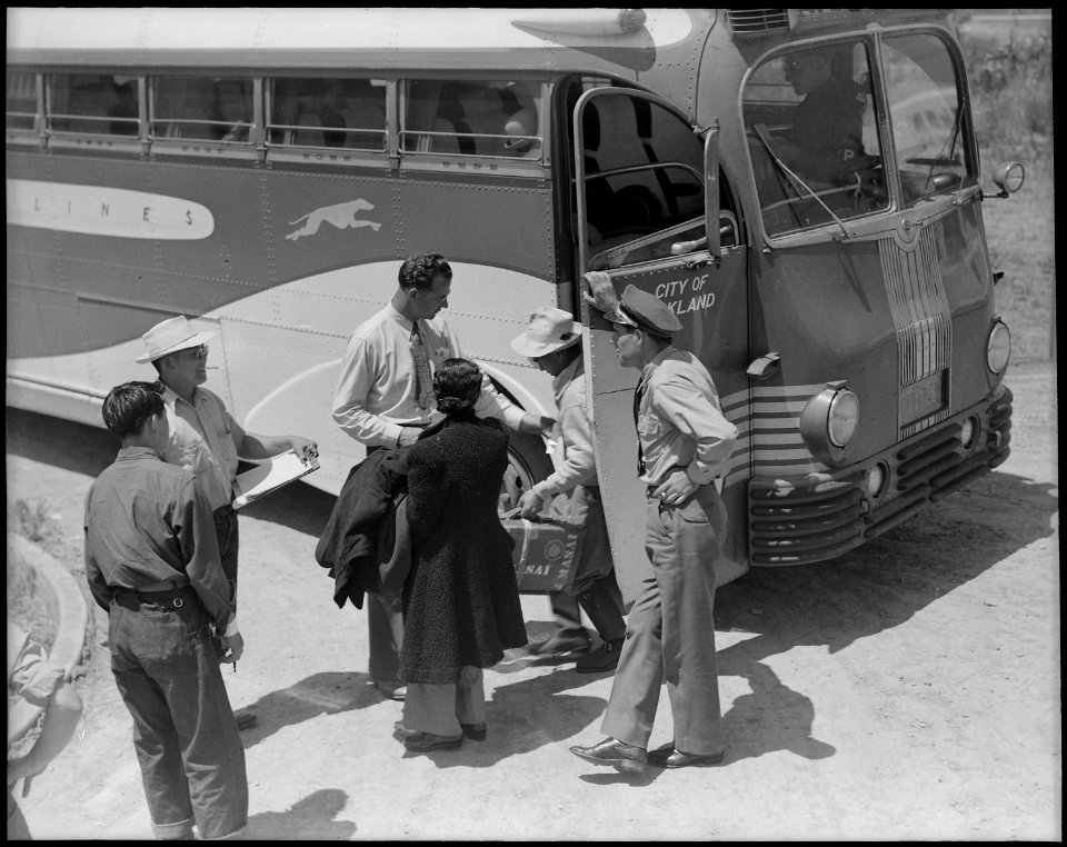 Stockton, California. People of Japanese ancestry from the Lodi district. Their identification num . . . - NARA - 537716