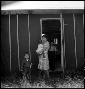 Stockton, California. This family of Japanese ancestry has just arrived in the center this morning. . . . - NARA - 537735