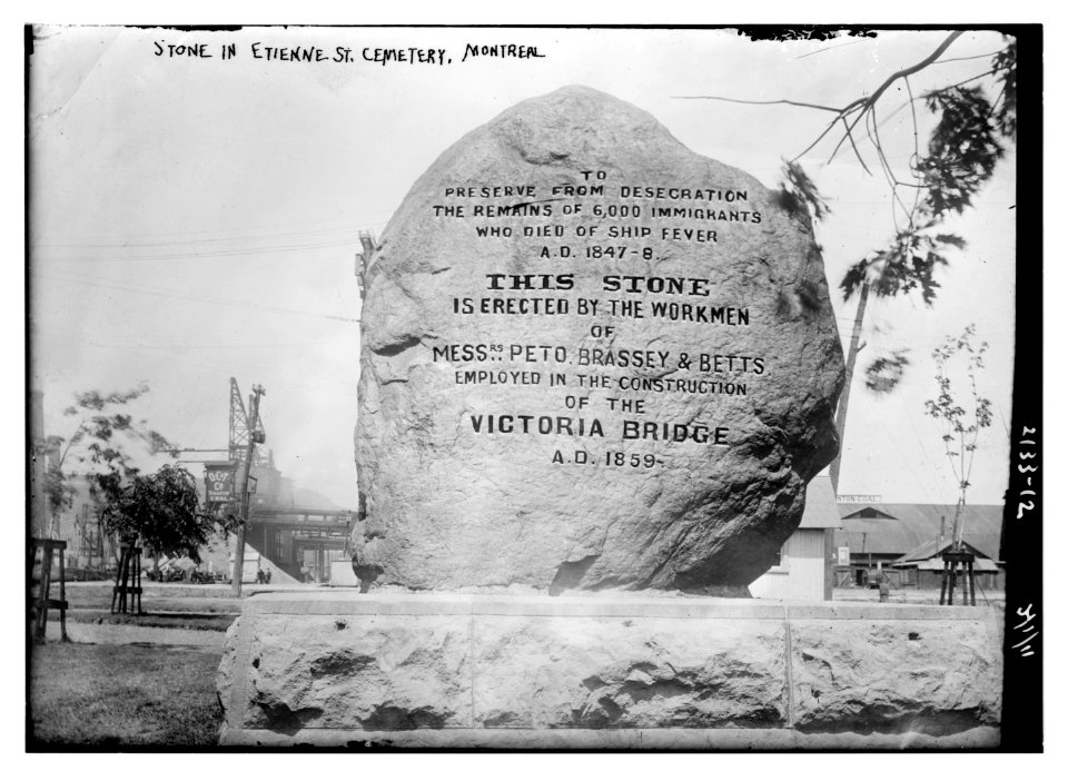 Stone in Etienne St. Cemetery, Montreal LCCN2014688924